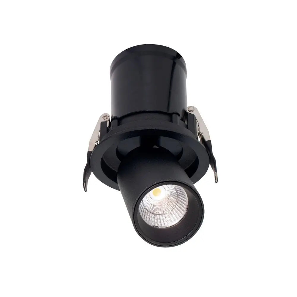 Focus 12w Retractable Tri-colour Dimmable Recessed Ceiling Light 90mm - Black