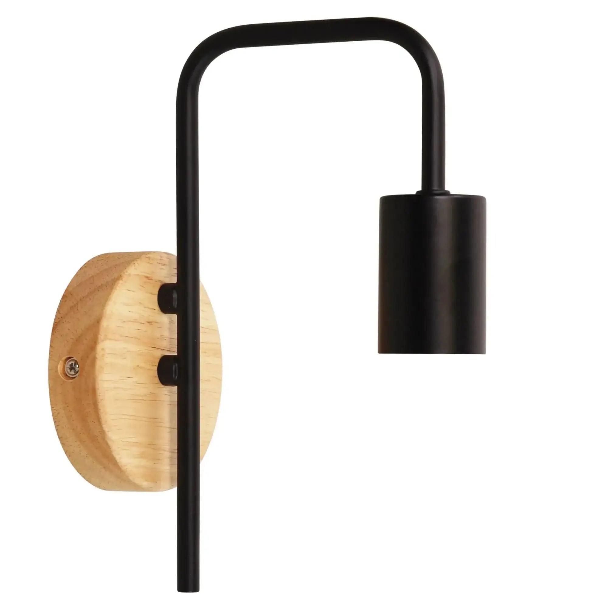 Lane Timber Wall Light Modern Timber and Metal Wall - Black