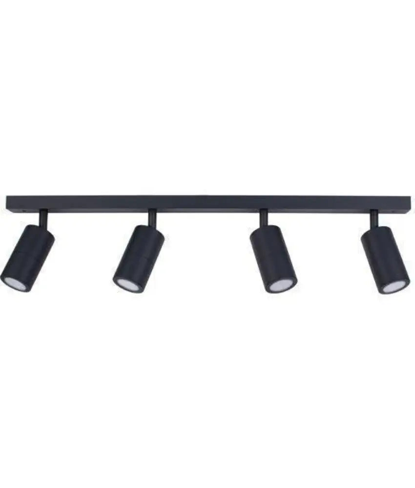 Pg4 4 Light Gu10 Adjustable Head Bar Spotlight - Cla - Black