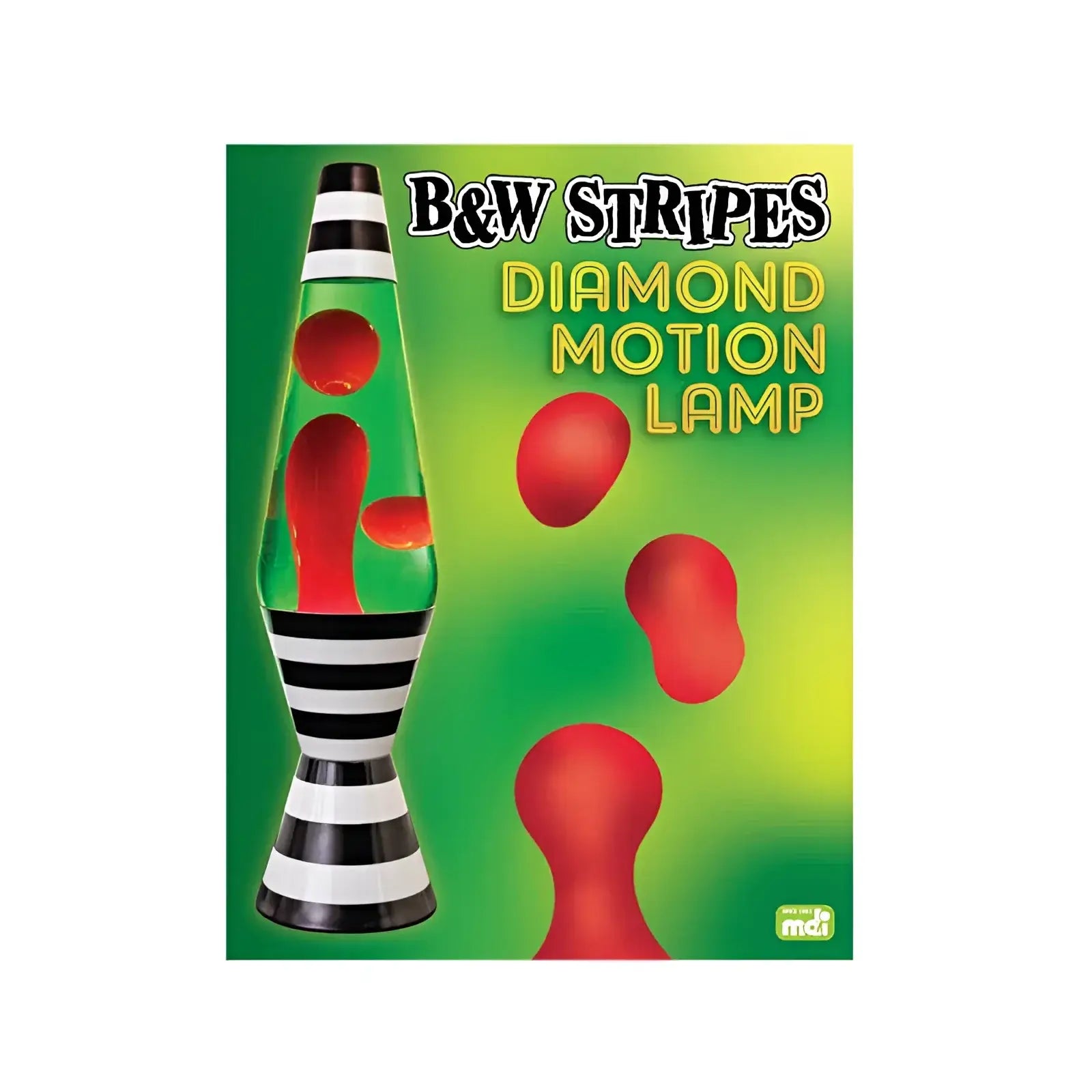 Black & White Stripes Diamond Motion Lava Lamp