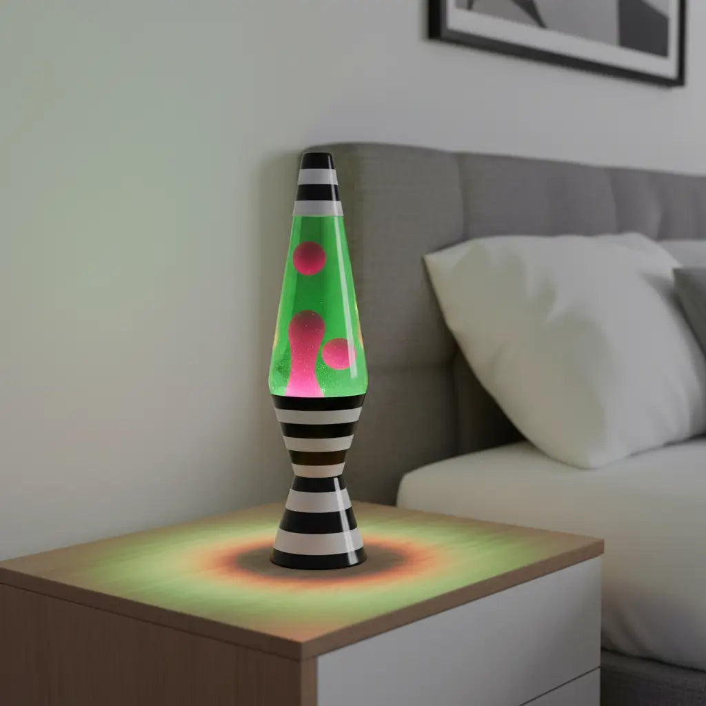 Black & White Stripes Diamond Motion Lava Lamp