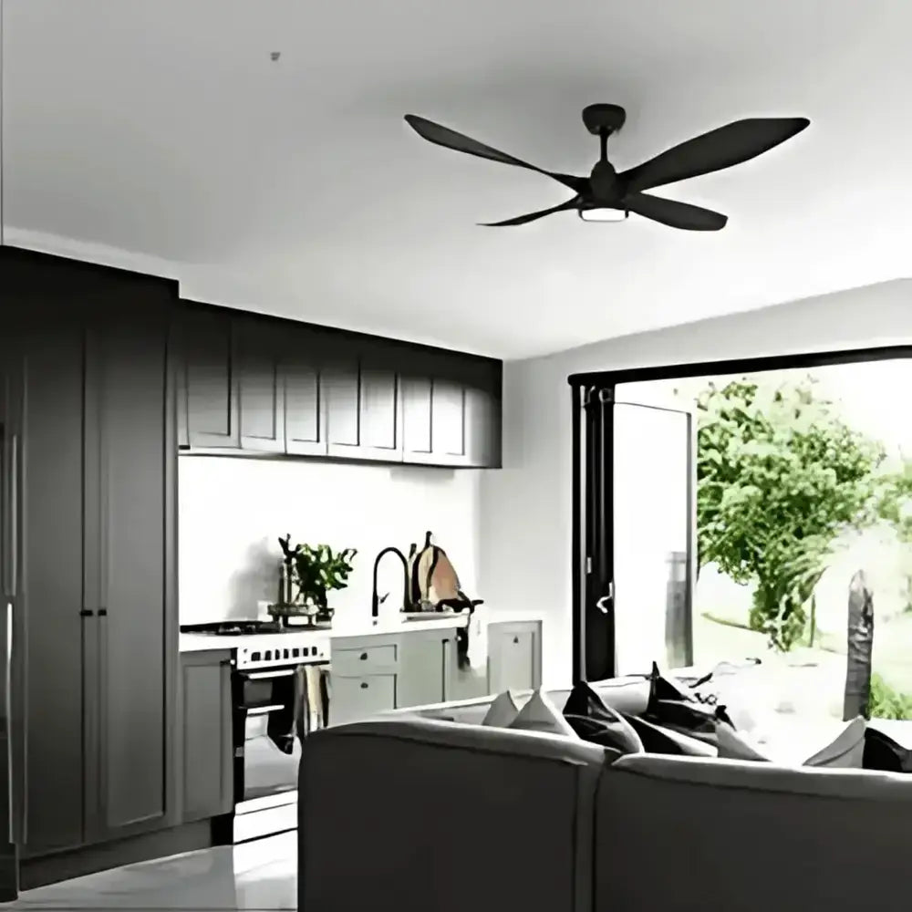 Green Earth Lighting Australia Ceiling Fan BLAST 48" Black DC Ceiling Fan with Remote & CCT LED Light 60152