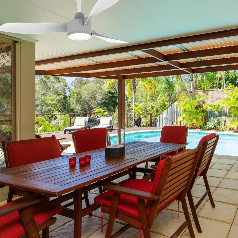 Green Earth Lighting Australia Ceiling Fan BLAST 48" White DC Ceiling Fan with Remote & CCT LED Light 60151