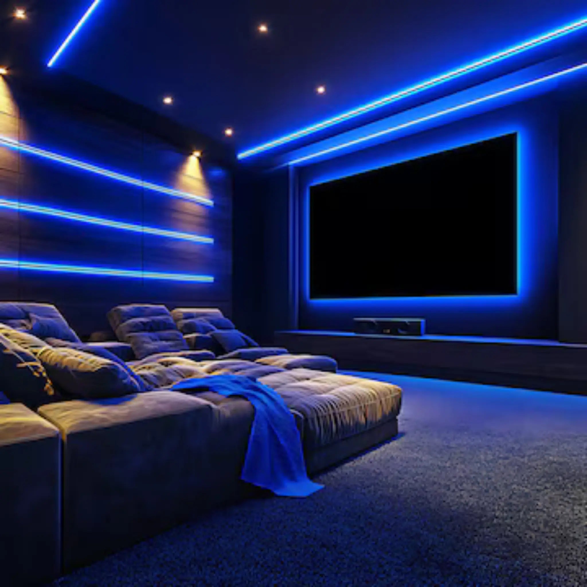 Blue Colour Led Strip Lighting Kit Ultra Slim Ip20 5 Meters