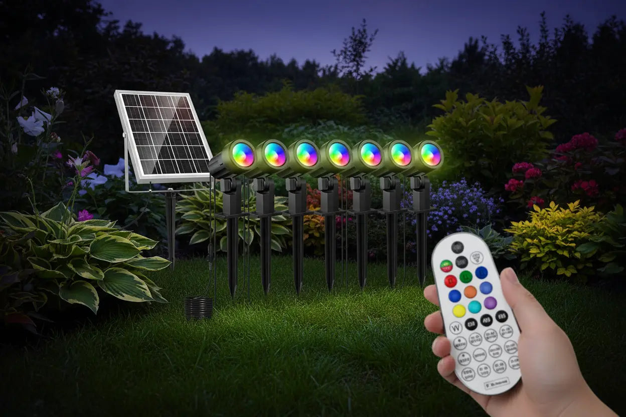 Botanical 6-in-1 RGB LED Solar Garden Spike Kit