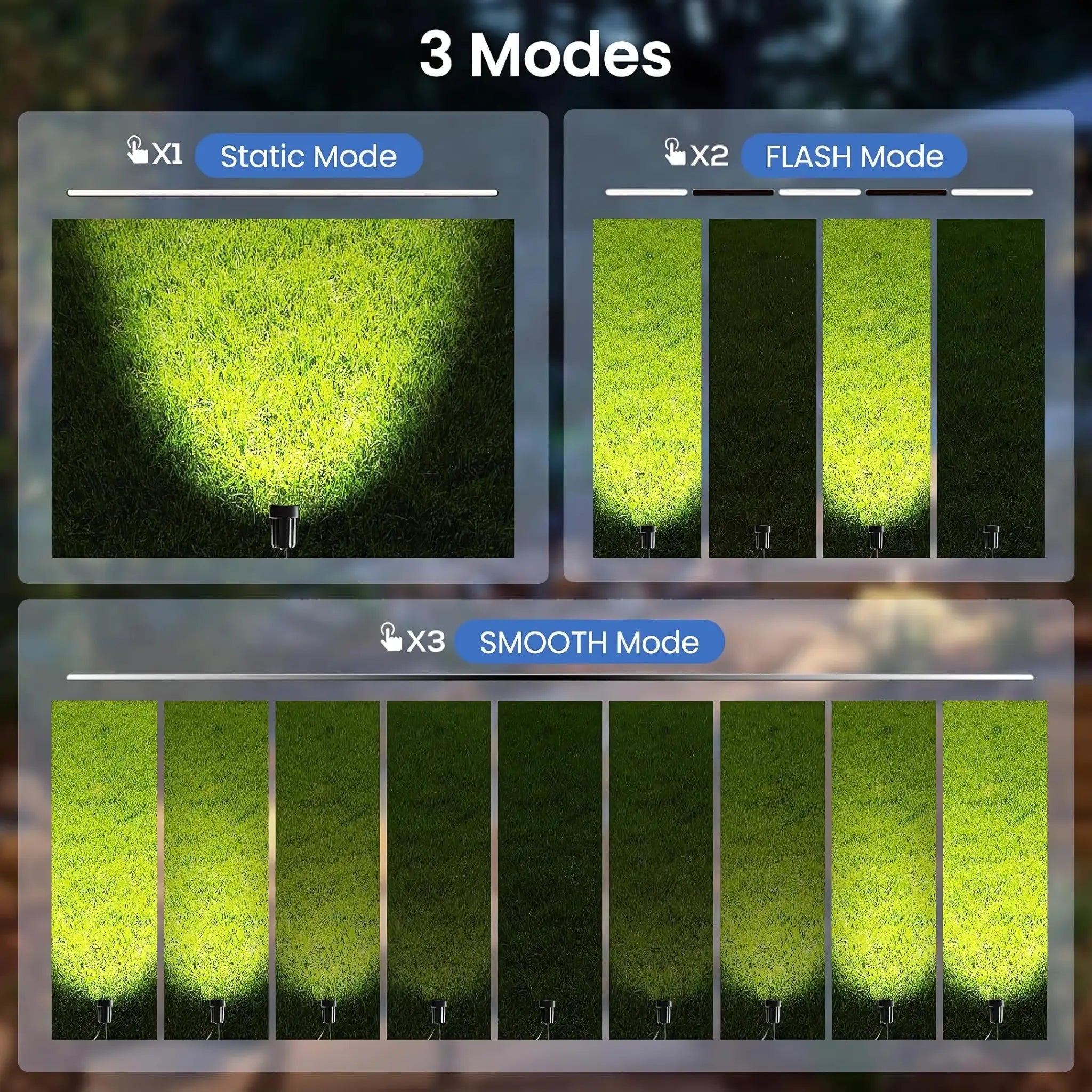 Tri-colour Solar Garden Spotlights Kit Waterproof
