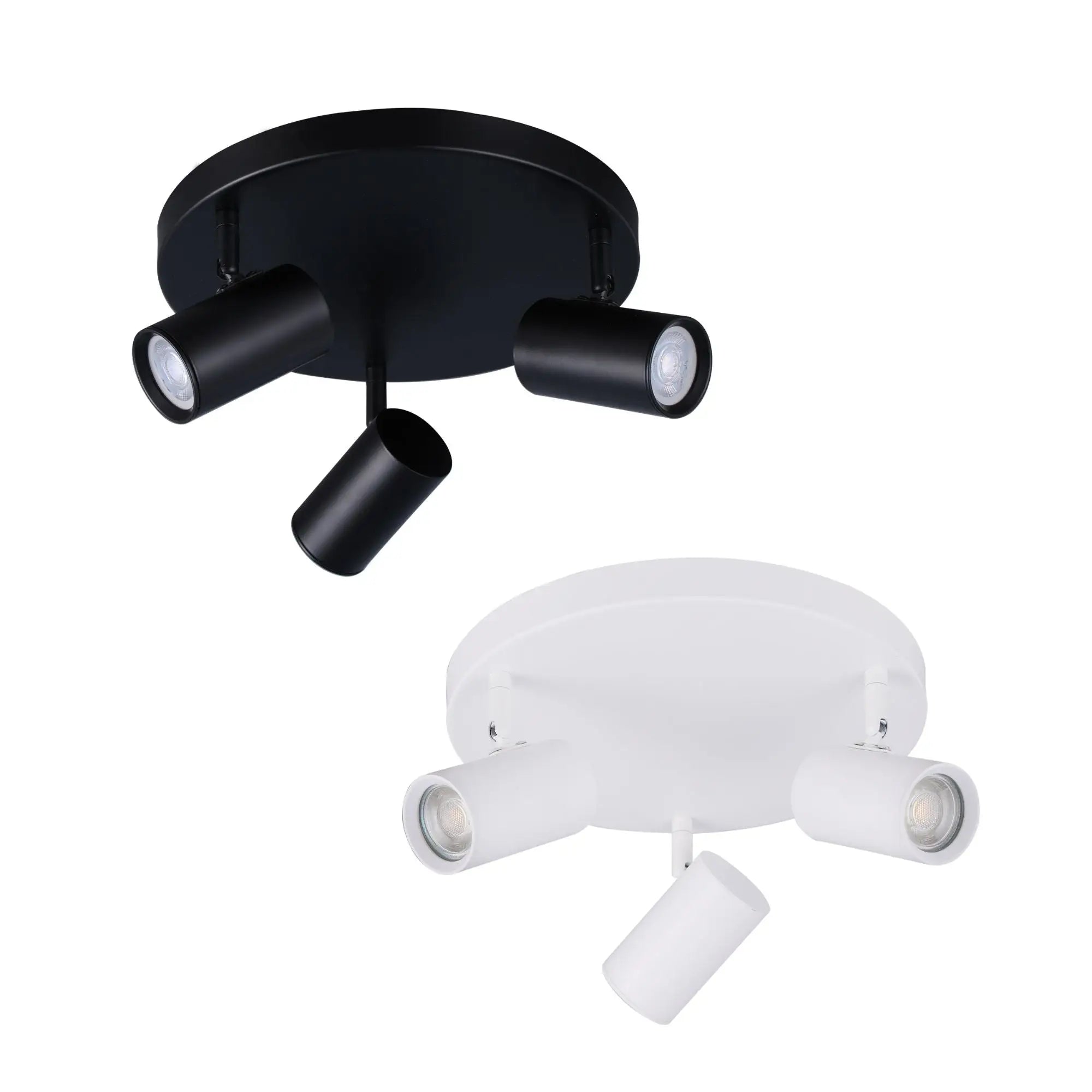 Brianna 3 light round spot light in black and white ceiling fixtures