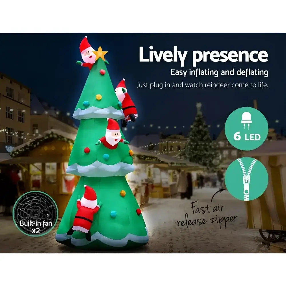Buy 5m Christmas Inflatable Santa Tree Decorations