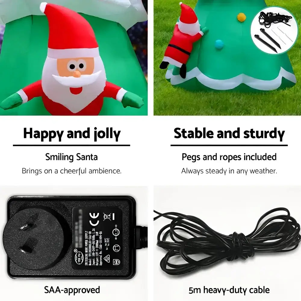 Buy 5m Christmas Inflatable Santa Tree Decorations