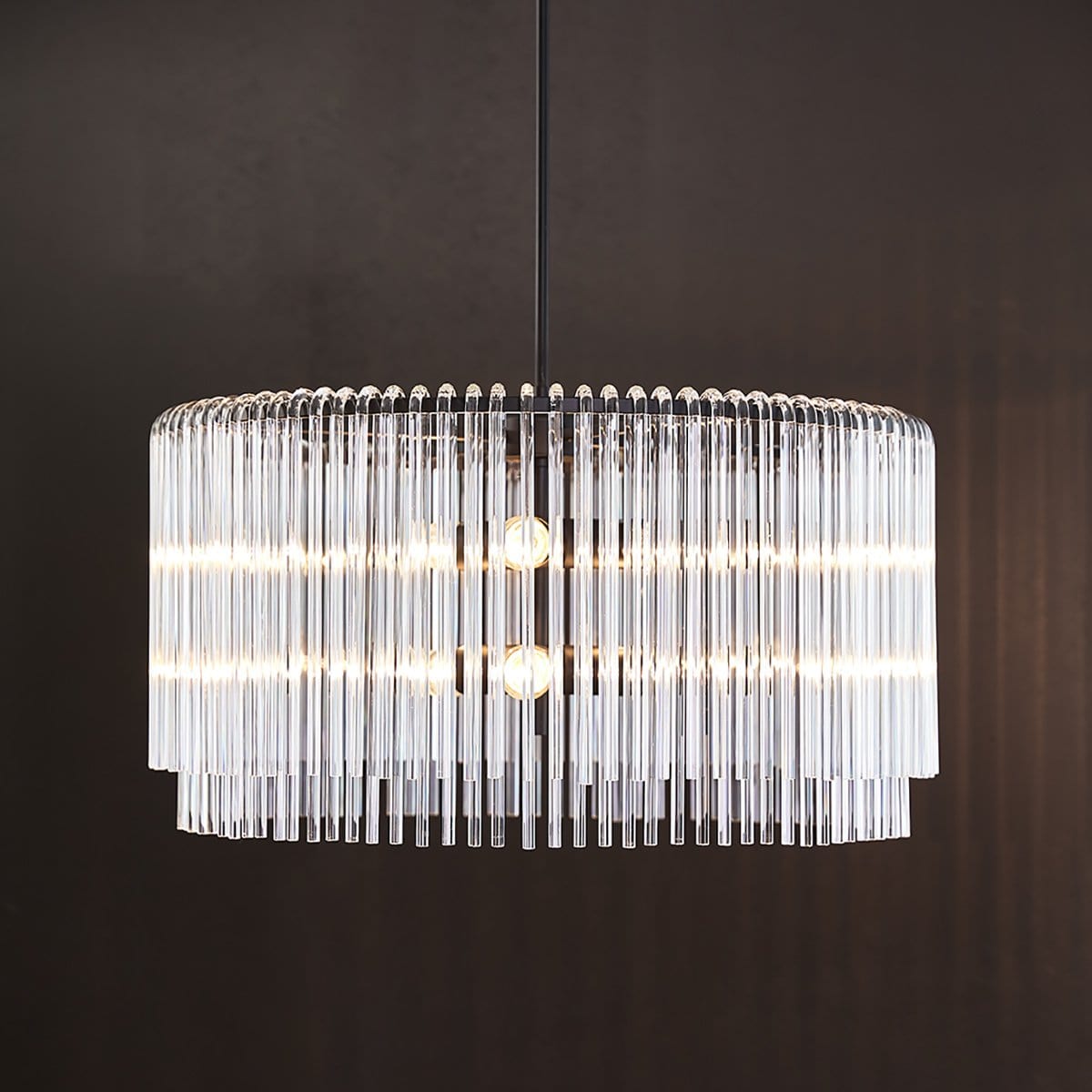 CAFE Lighting & Living Pendant ZARA ROUND Black with Handmade Glass Rods Pendant 20705