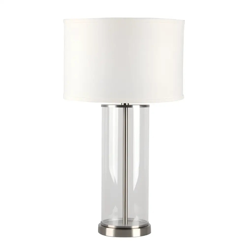 CAFE LIGHTING & LIVING Table Lamp Left Bank Table Lamp - Nickel w White Shade B12264