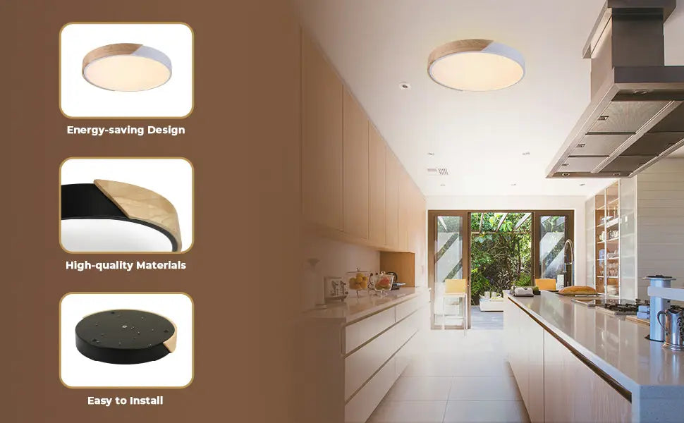 Lexi Lighting Celestia Modern Timber Led Oyster Light