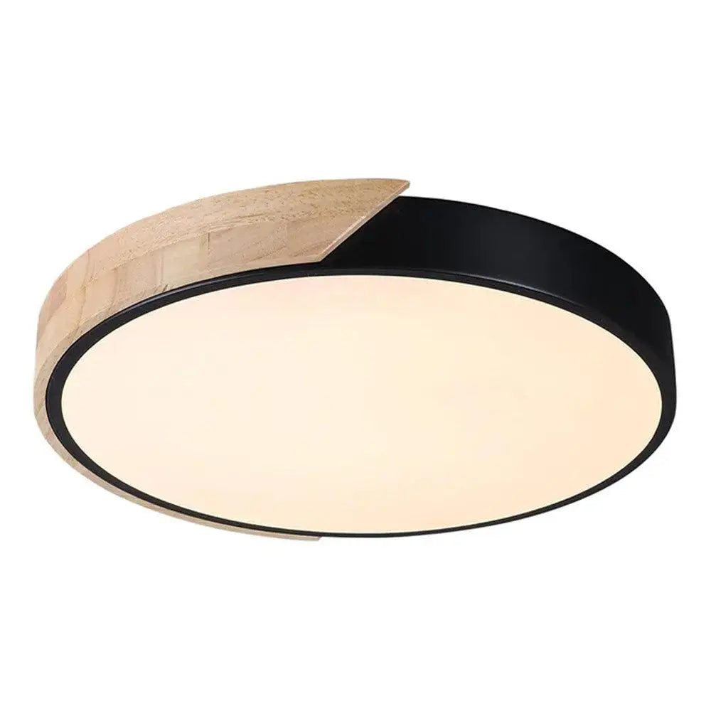 Lexi Lighting Celestia Modern Timber Led Oyster Light - Small / Black