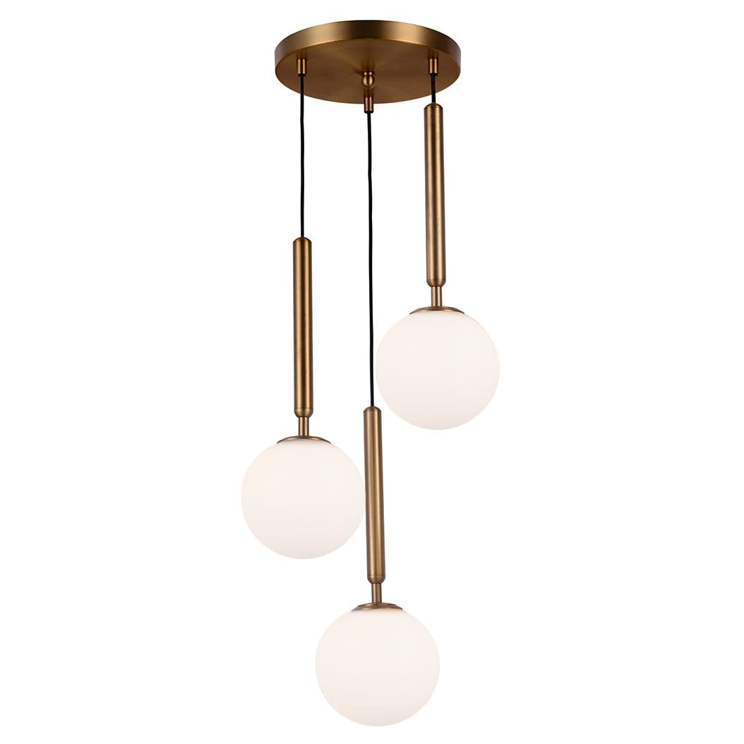 CAFE LIGHTING & LIVING Pendant CHAPEL Brushed Brass and Glass Sphere Pendant 20799