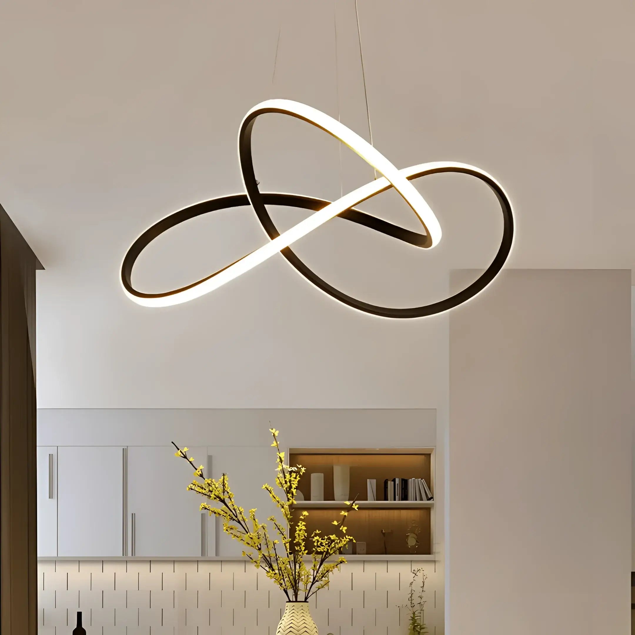 Charlotte 500mm Tri-colour Led Pendant Light | Modern Black Pendant