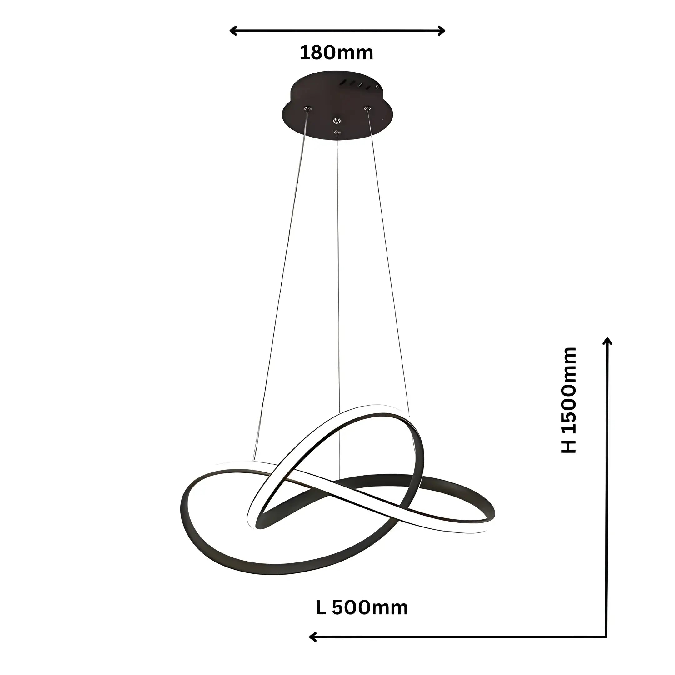 Charlotte 500mm Tri-colour Led Pendant Light | Modern Black Pendant