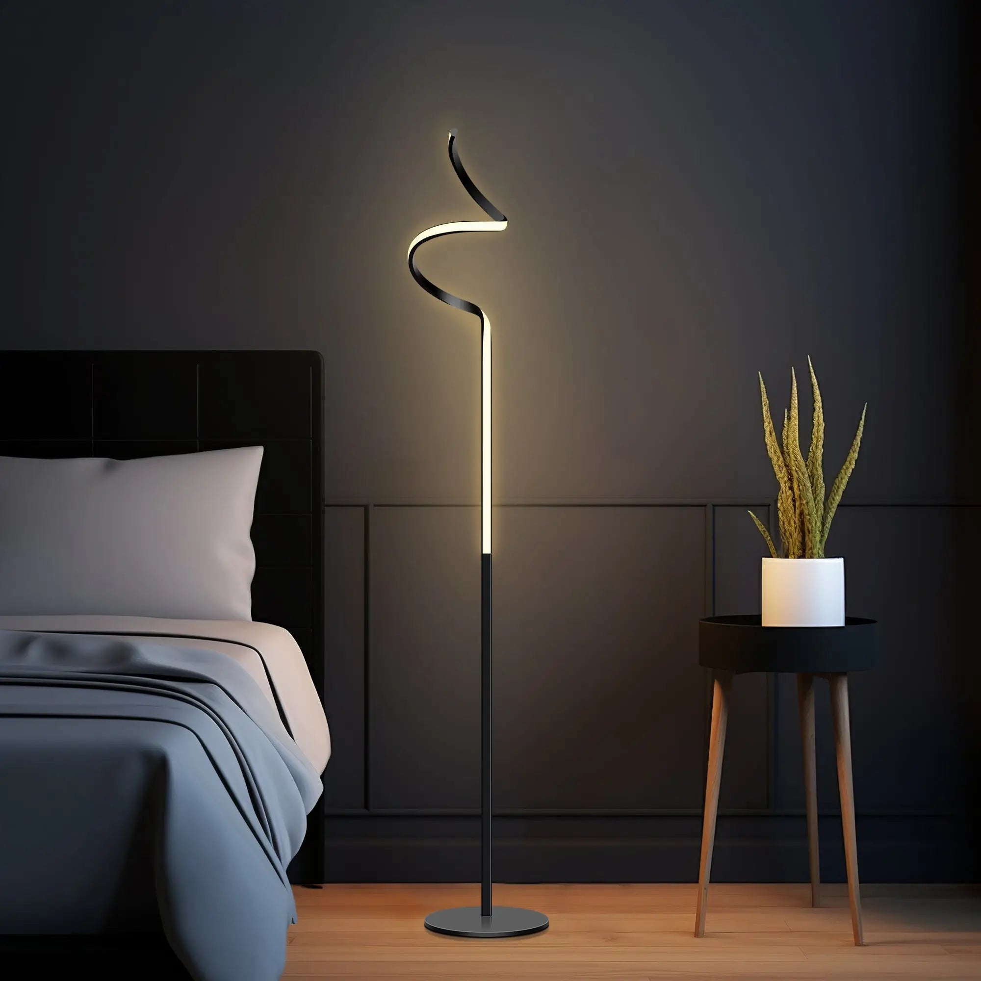 Lexi Chipper Led Floor Lamp Black Modern Lighting