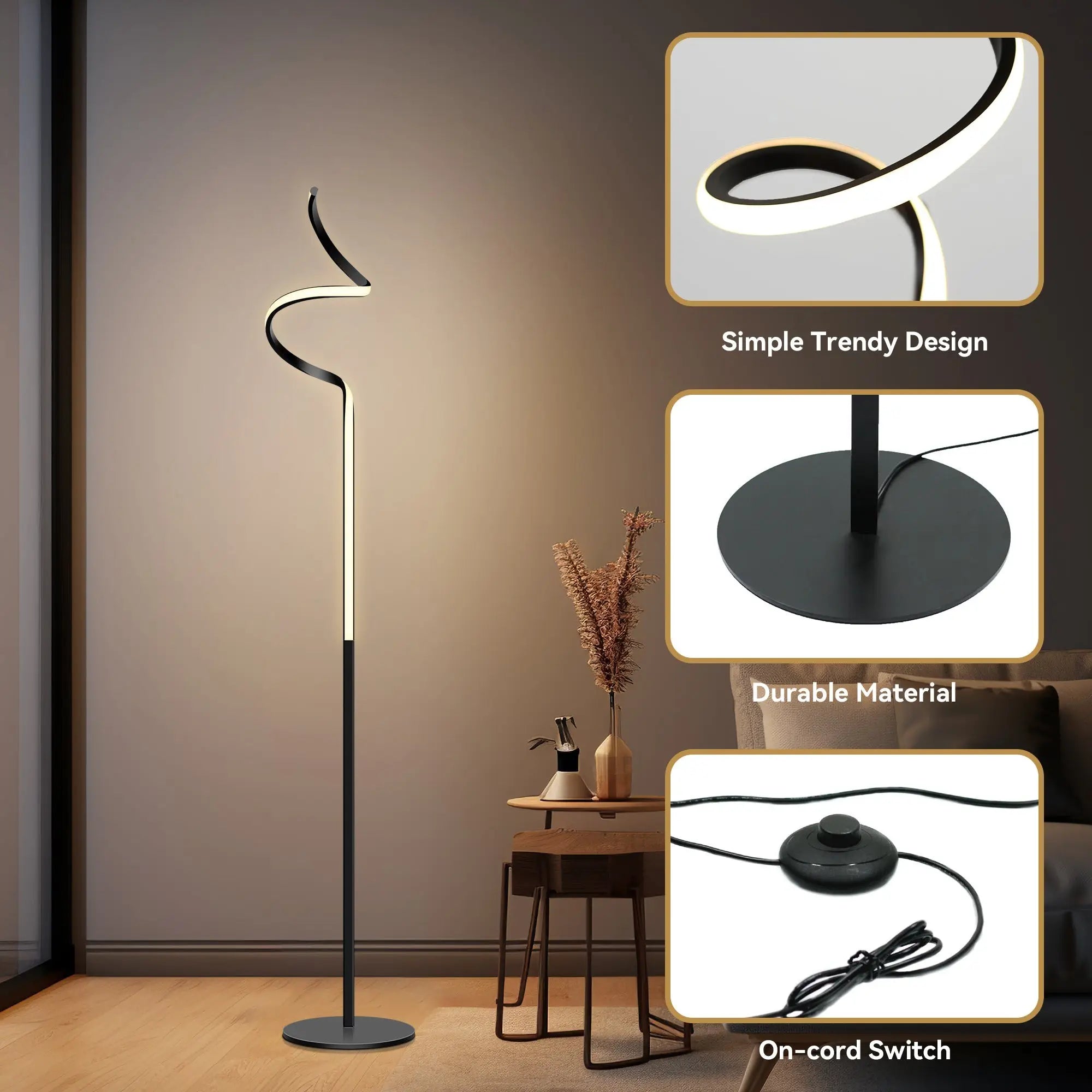 Lexi Chipper Led Floor Lamp Black Modern Lighting