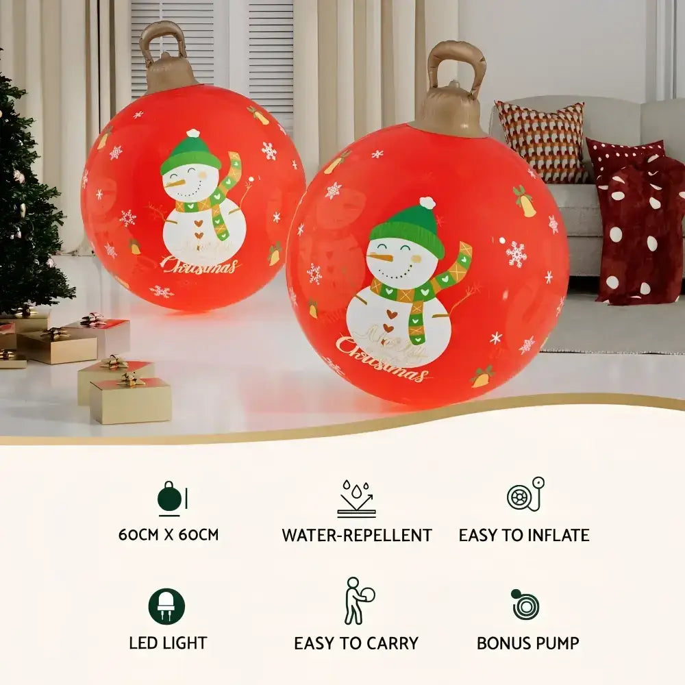 Christmas Inflatable Ball Led Decor - 60cm Snowman