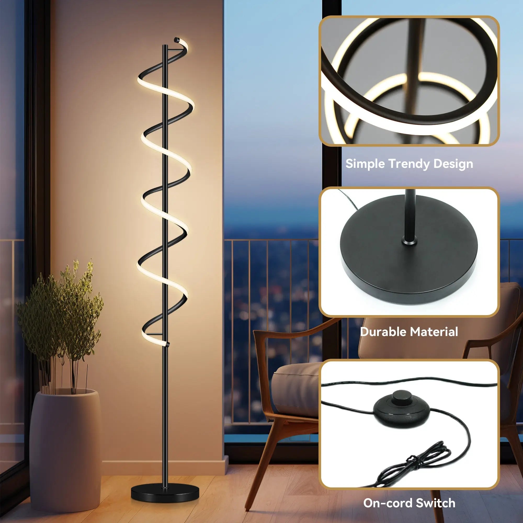 Cirrhi Led Floor Lamp - Black Lexi Lighting