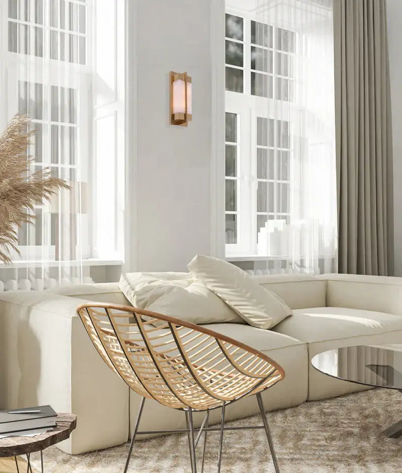 Cla Puente Marble Wall Light with Brass Highlights