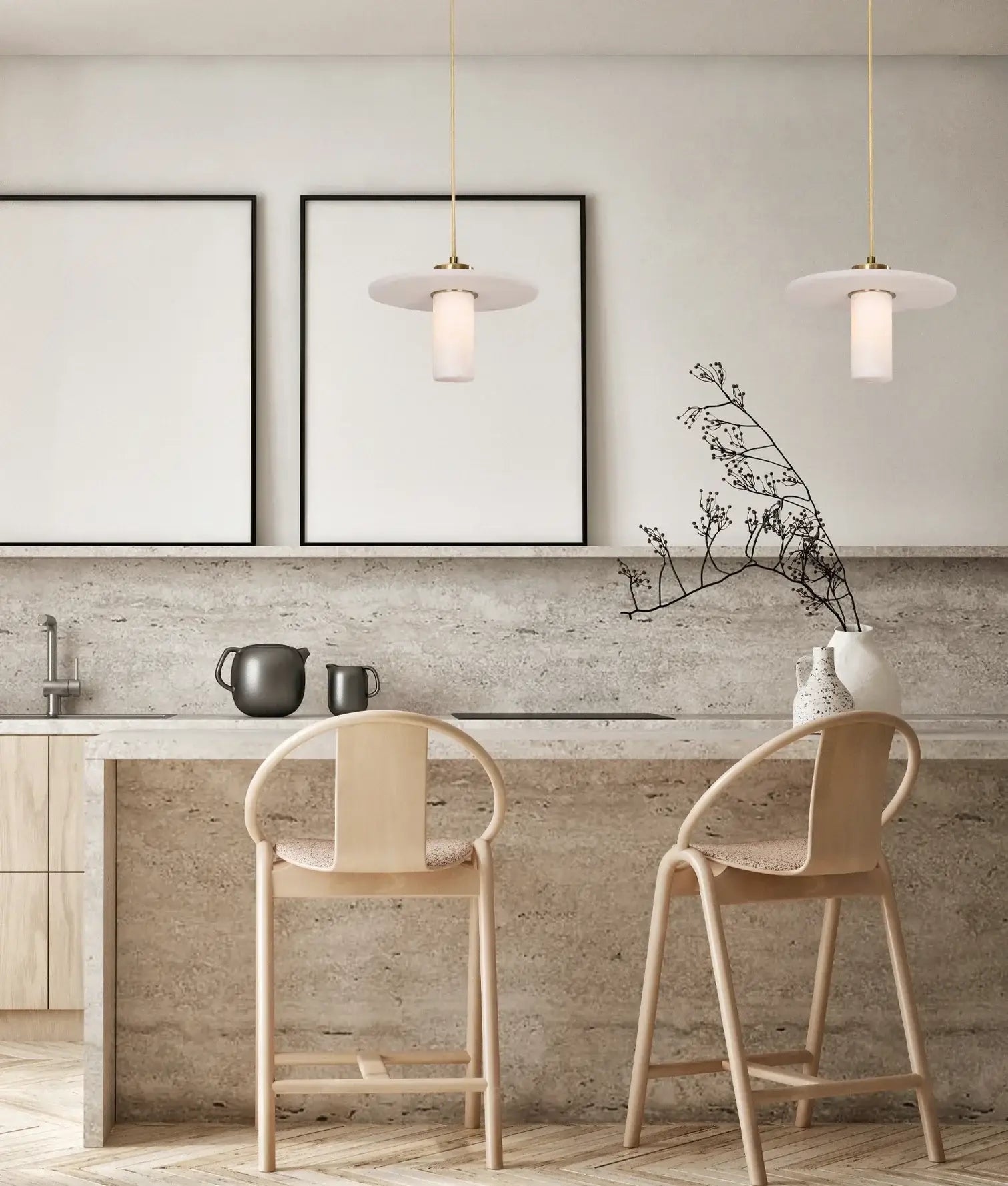 CLA Lucerna Alabaster Stone Pendant Light