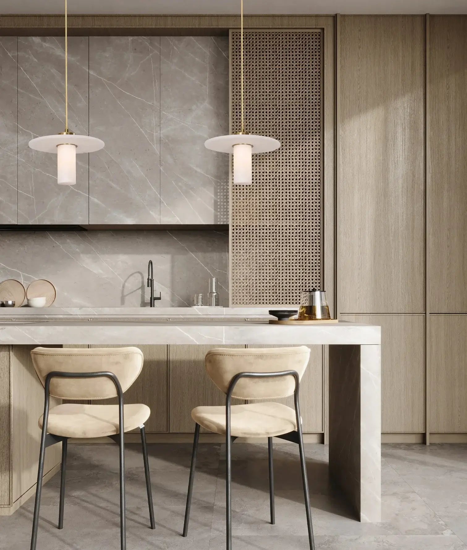 CLA Lucerna Alabaster Stone Pendant Light