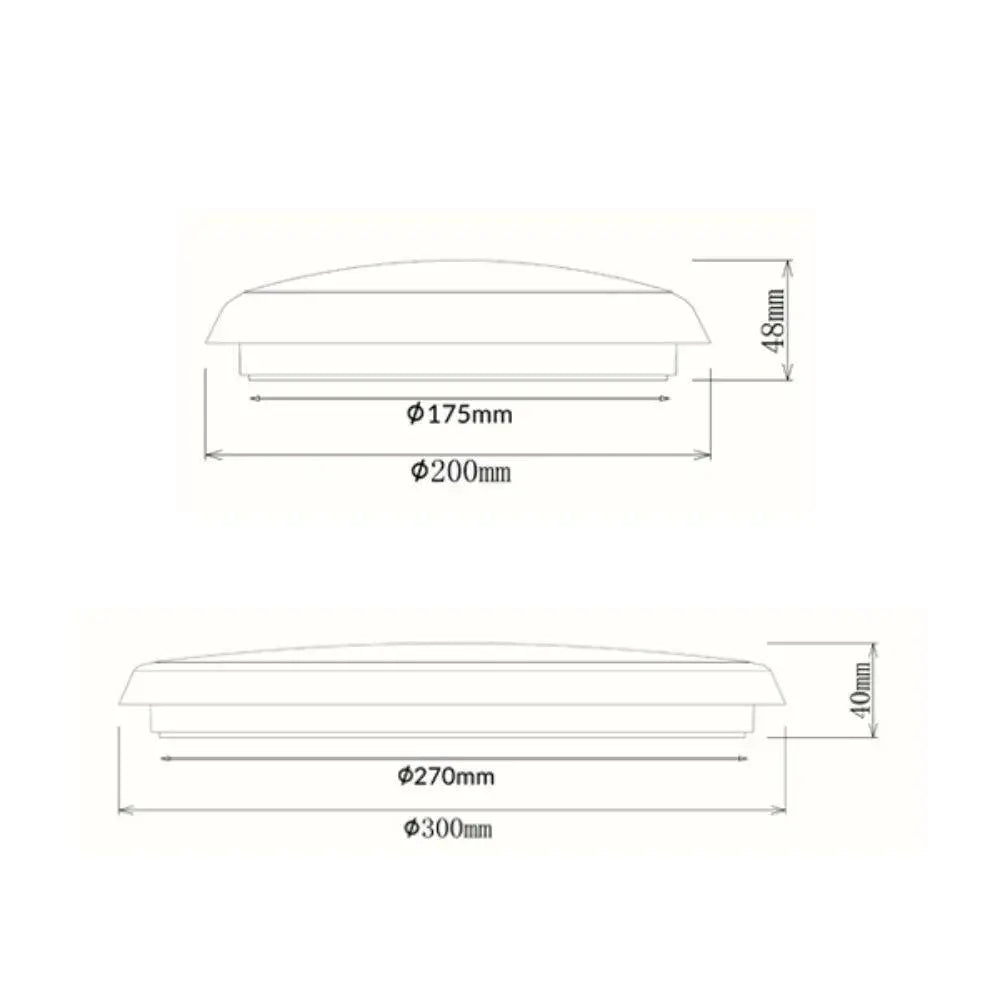 Cla Oyster-dim Oyster Ceiling Light Ip54 Tri Colour