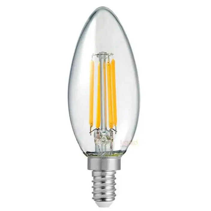Green Earth Lighting Australia Candle Bulbs 4W 12 Volt DC/AC Candle Dimmable LED Bulb (E12) Clear in Warm White F412-C35-C-12V