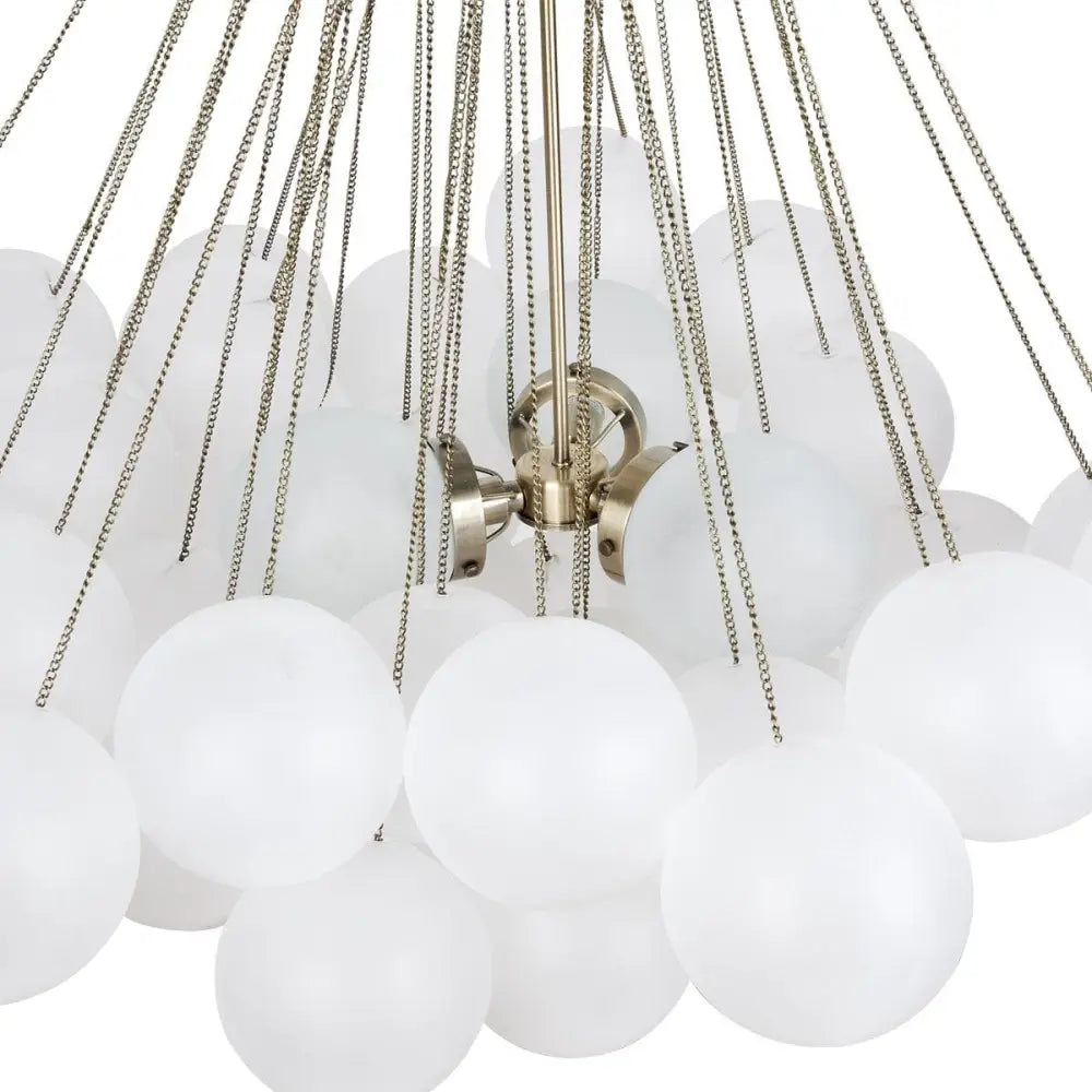 Close-Up of Hand-Frosted Glass Orbs on the Cloud Pendant Light