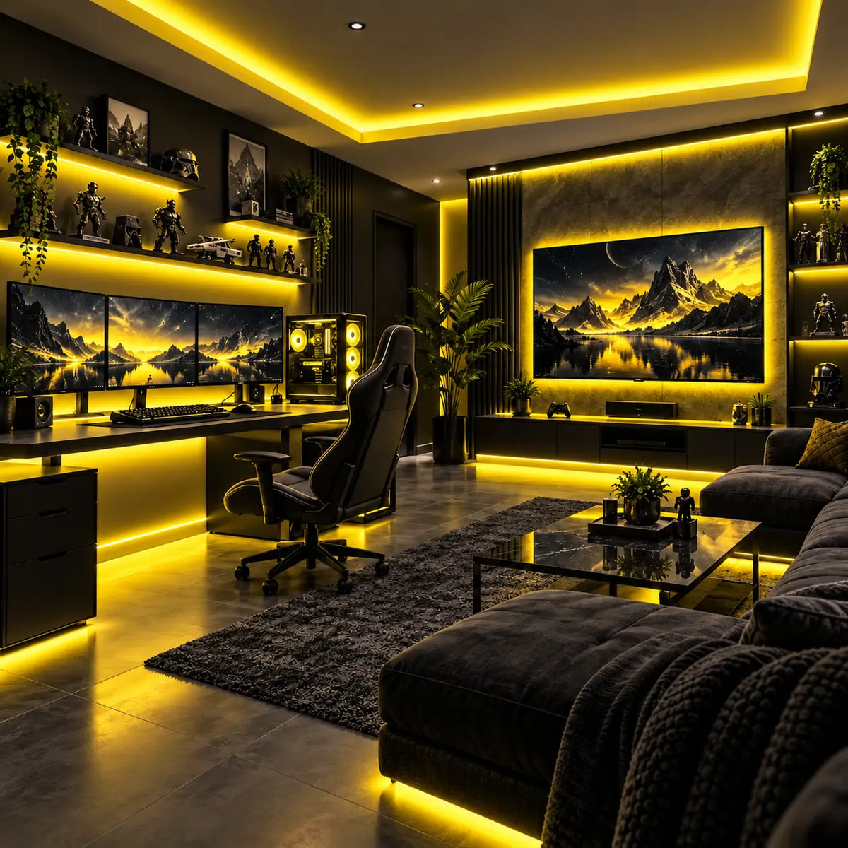 COBRA MINI Atomic Yellow – 5mm Dotless Yellow COB LED Strip Light Kit