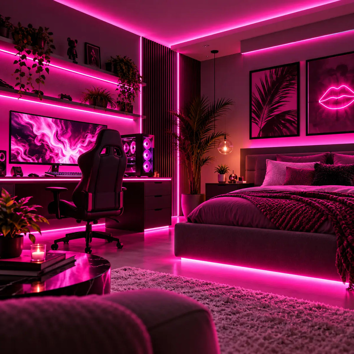 COBRA MINI Pink Riot – 5mm Dotless Pink COB LED Strip Light Kit
