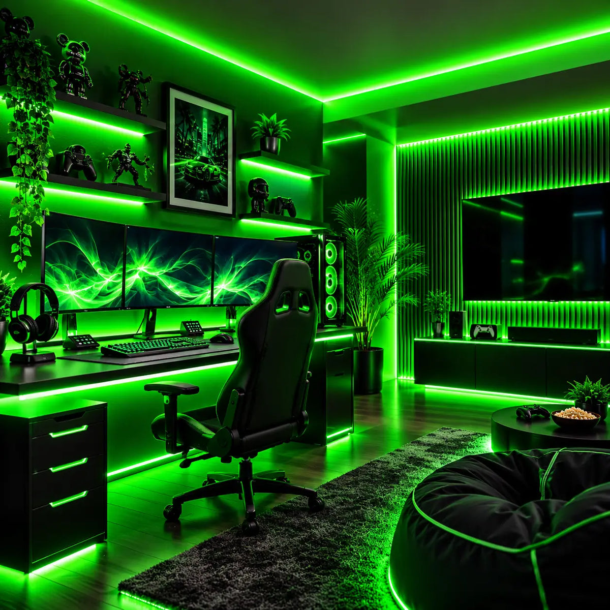 COBRA MINI Venom Green – 5mm Dotless Green COB LED Strip Light Kit