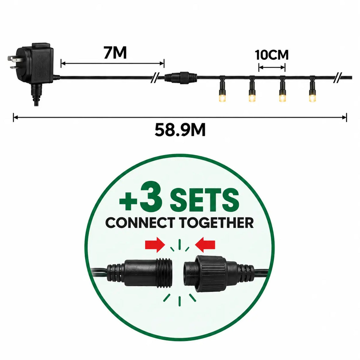 Lexi Lighting 60M 520 LED Multi Colour Connectable Fairy Lights