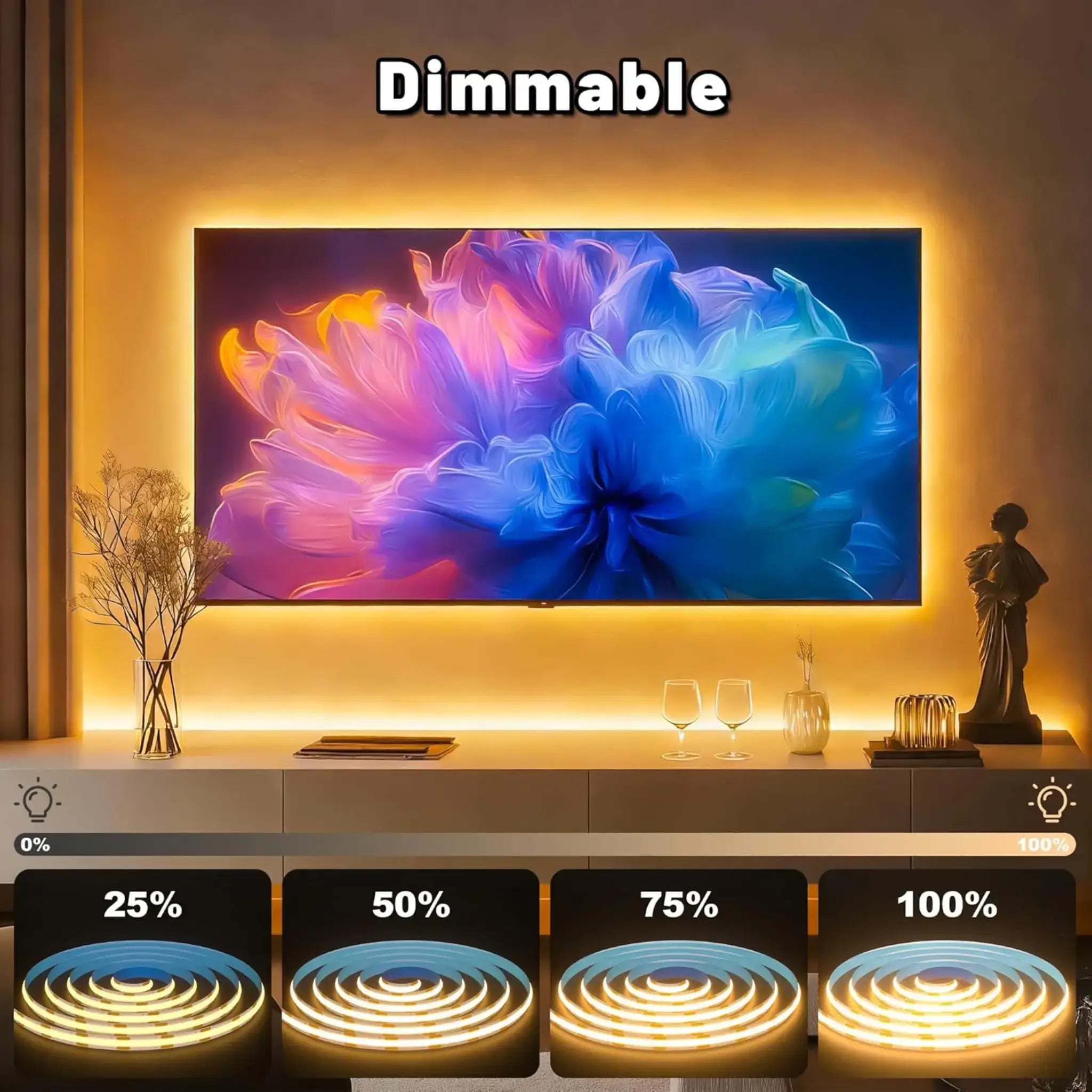 Cozy Lady 10m Cob Dotless Led Strip Light Kit | Bluetooth App