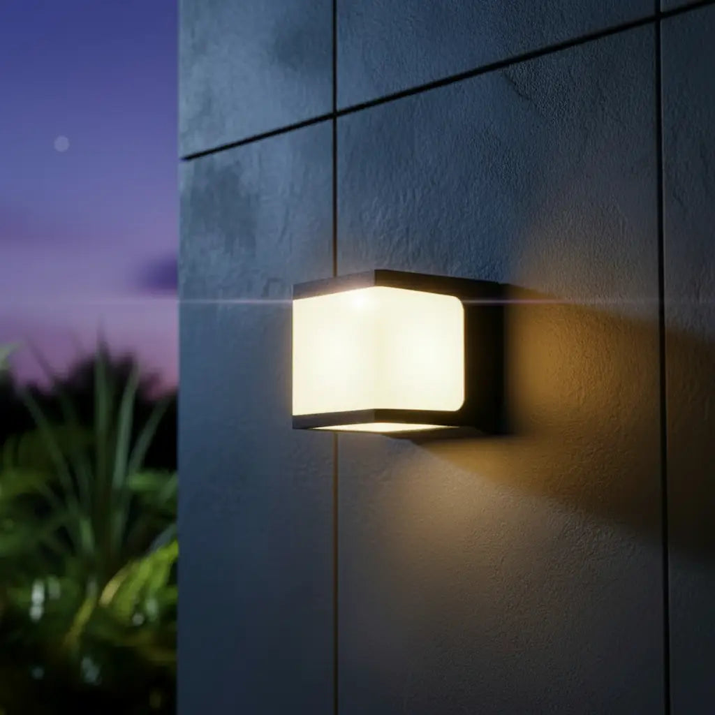 Cube 1000lm Solar Powered Sensor Security LED Wall Light IP65