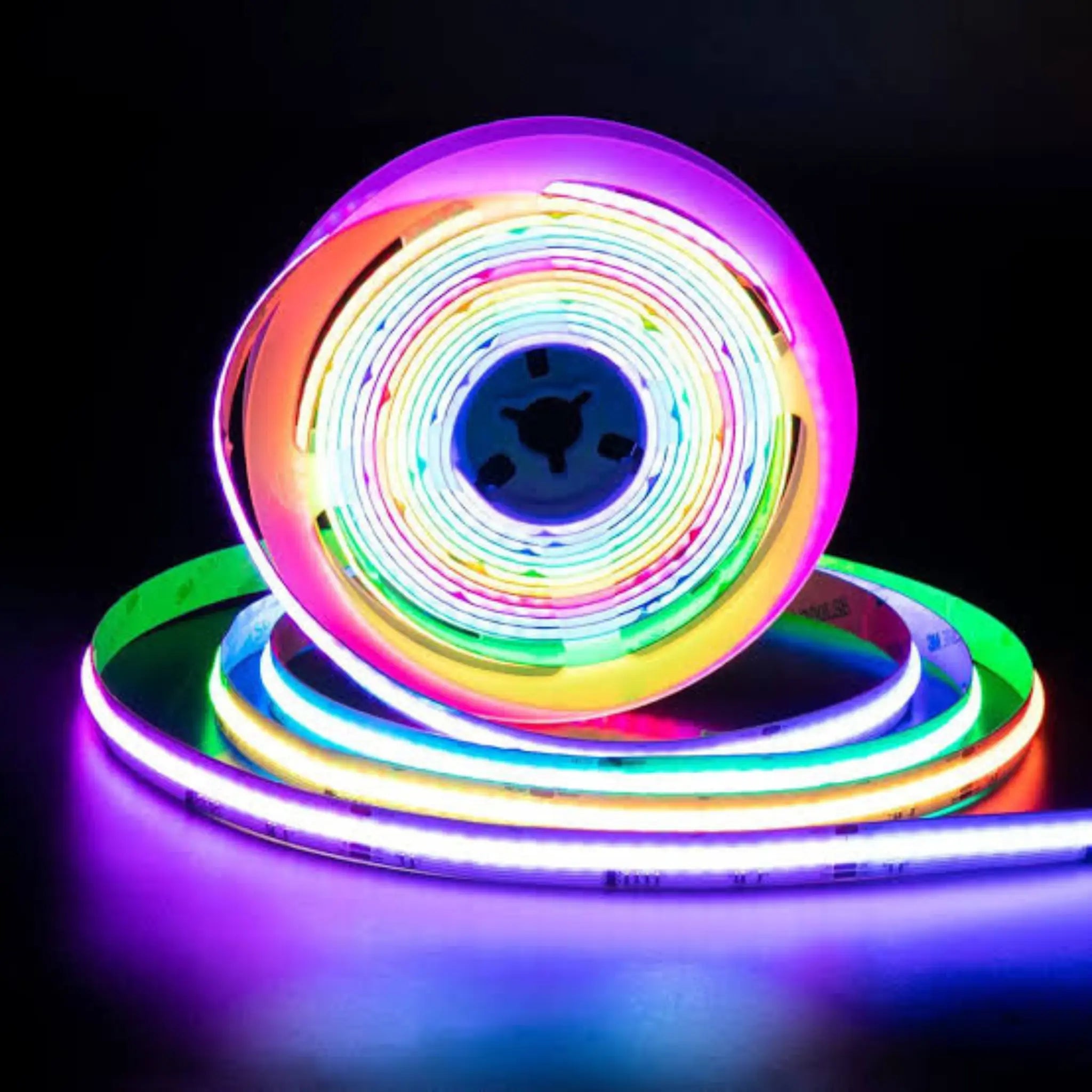 15w/m Rgbw Ip20 Cob Led Strip Light | 12mm Width Green - Custom Cut Per Meter Length