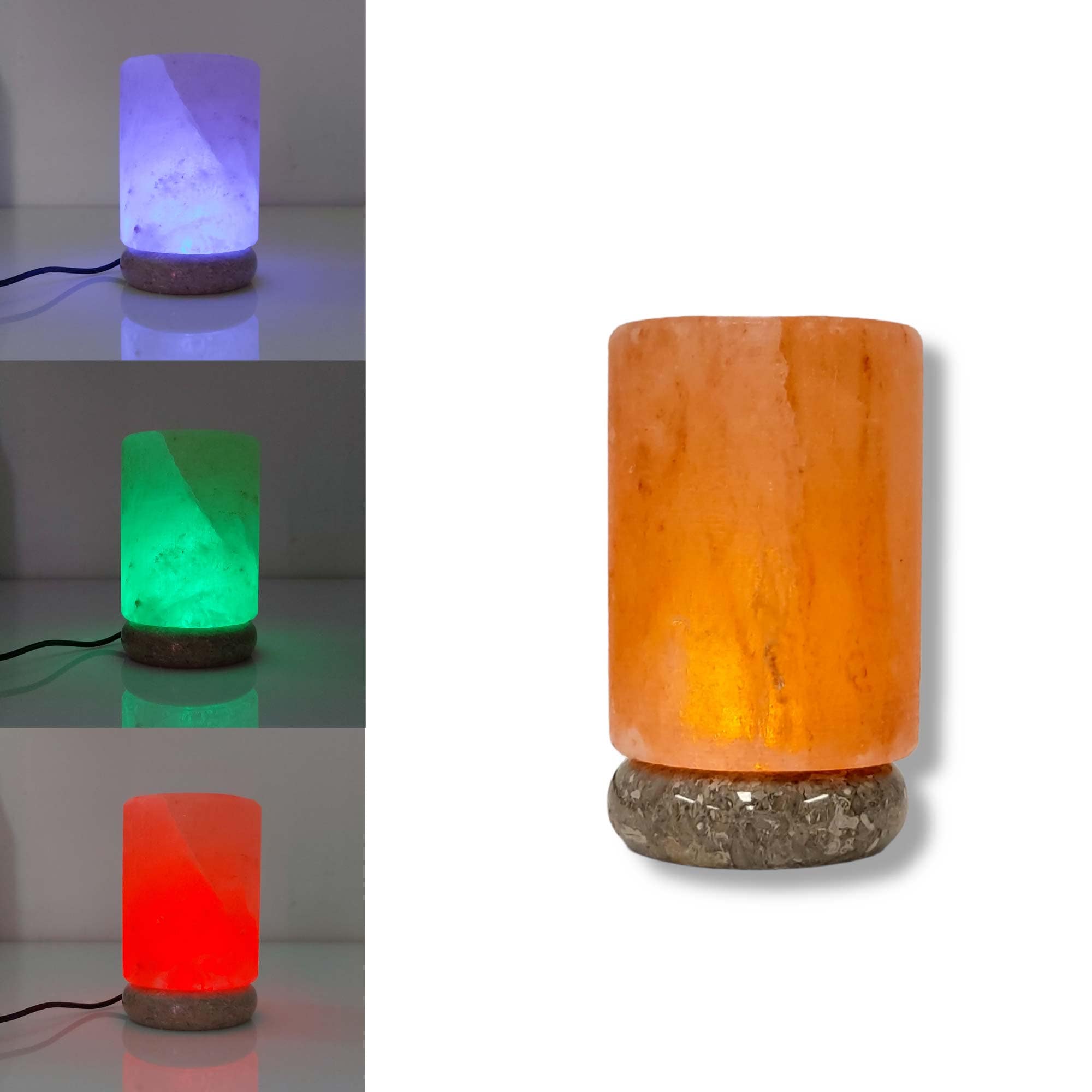 Green Earth Lighting Australia Himalayan products Cylinder USB Colour Changing Himalayan Salt Lamp COLOUR_USB_Salt_Lamp_CYLINDER