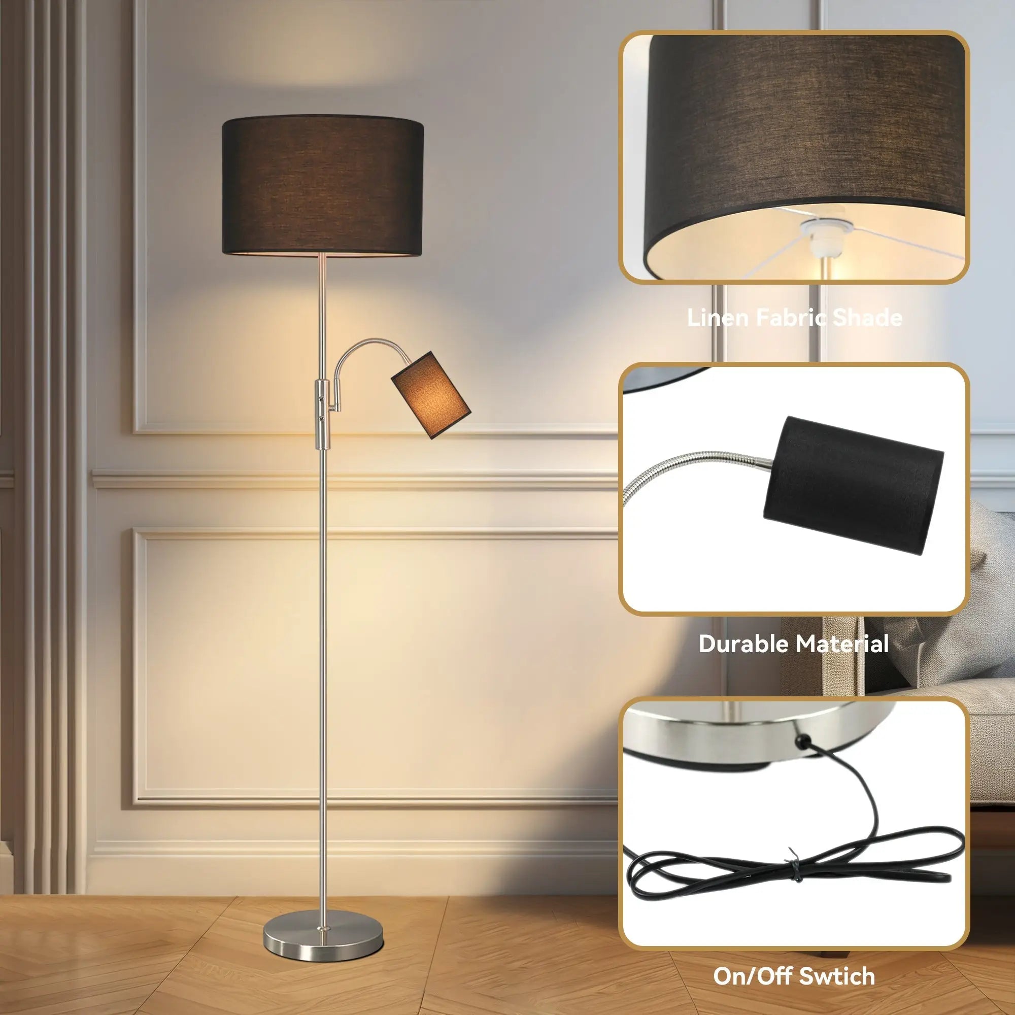 Cylinya Mother and Child Floor Lamp - Black Lexi