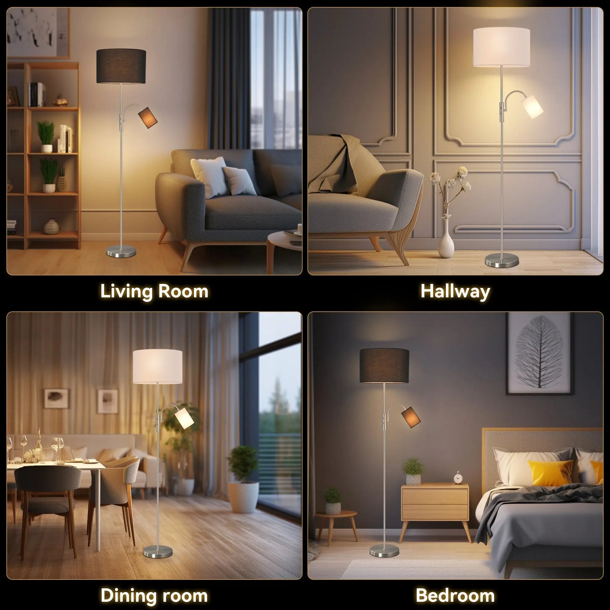 Cylinya Mother and Child Floor Lamp - Black Lexi