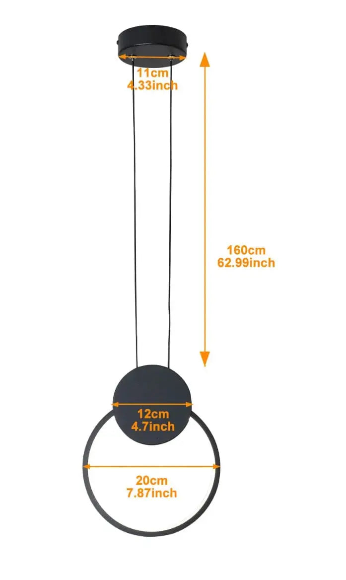 Dalgatti Matte Black Iron 12w Led Pendant Light