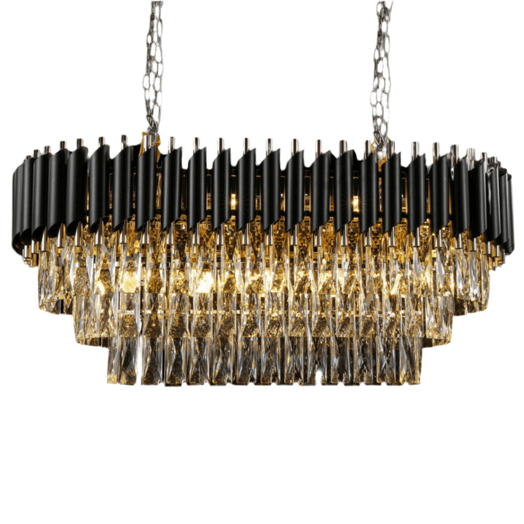 Green Earth Lighting Australia Chandeliers Darious Black 12 Light Luxury Crystal Chandelier KENSINGTON