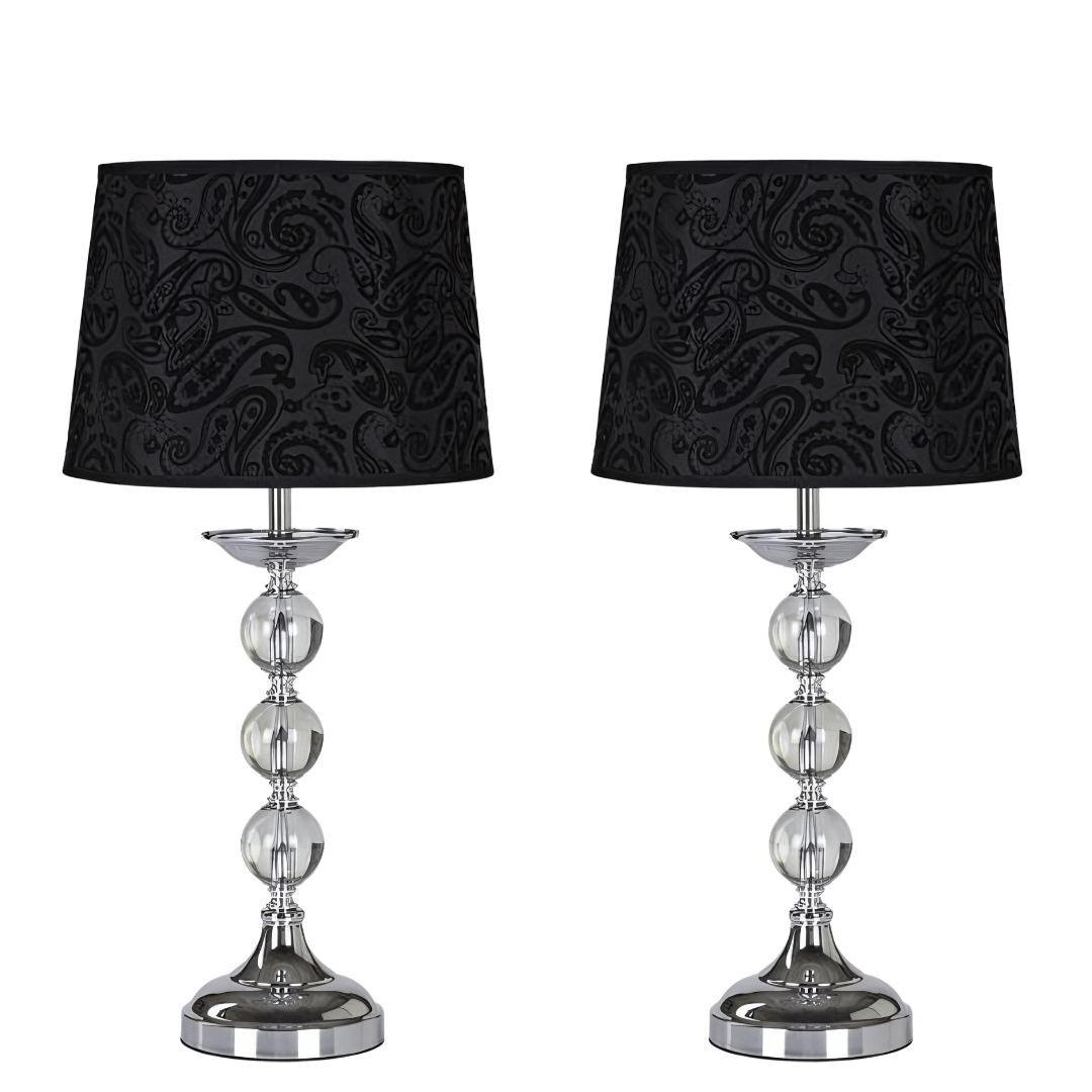 Green Earth Lighting Australia Table Lamp Darling Bedside Lamp - Black - Set of 2 12430