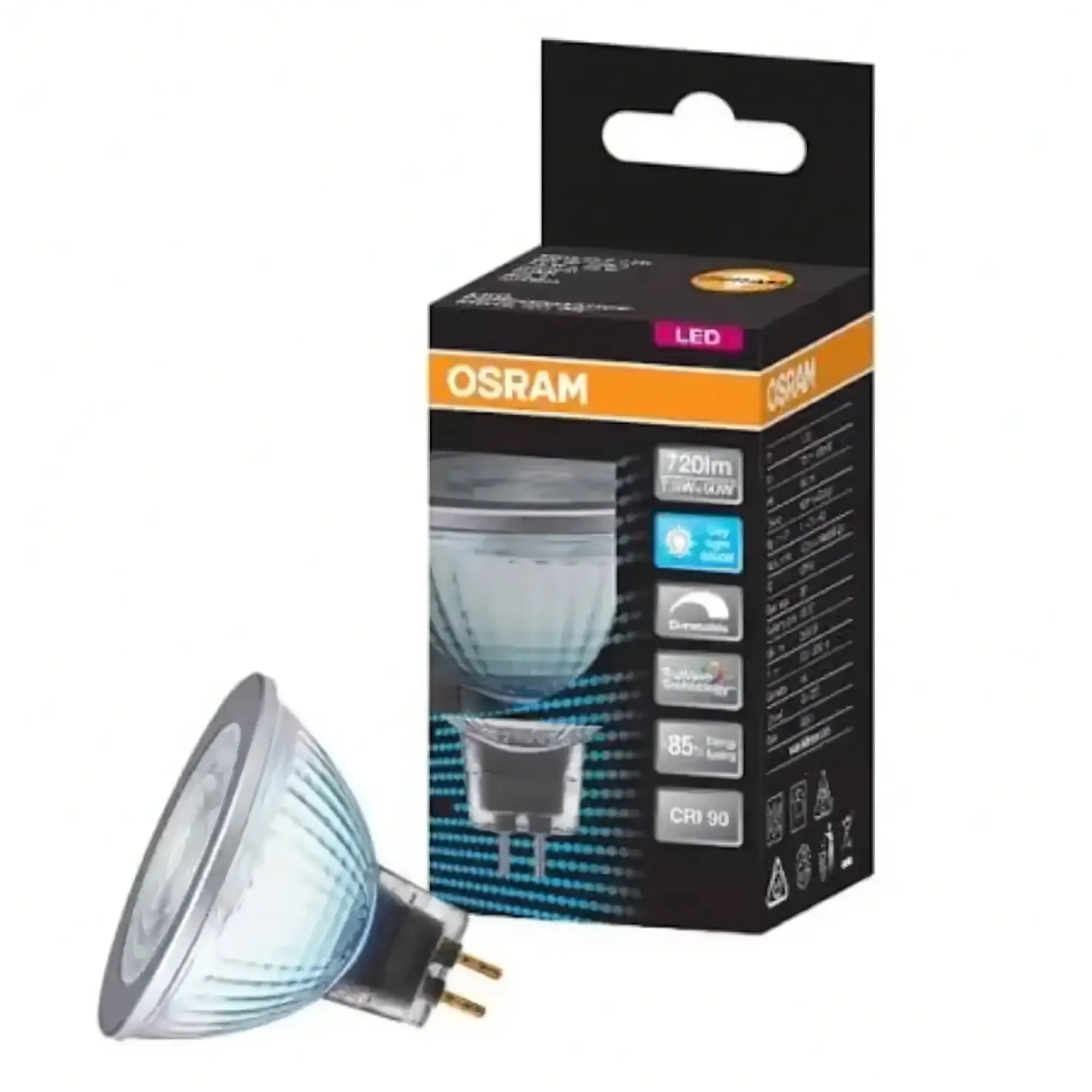 12v 7.5w 700lm Osram Dimmable Mr16 Spotlight Led Globe - Daylight