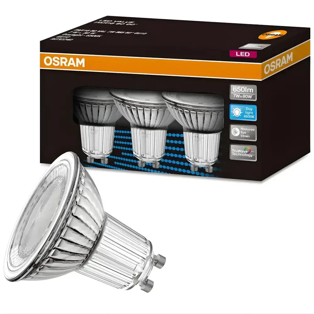 Osram 7w Gu10 Led Spotlight 650 Lumens 3 Pack - Daylight