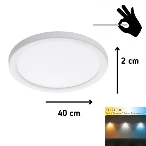 Green Earth Lighting Australia Oyster light DELGADŌ 32W WHITE TRI-COLOUR DIMMABLE ULTRA THIN OYSTER DELGADŌ32W