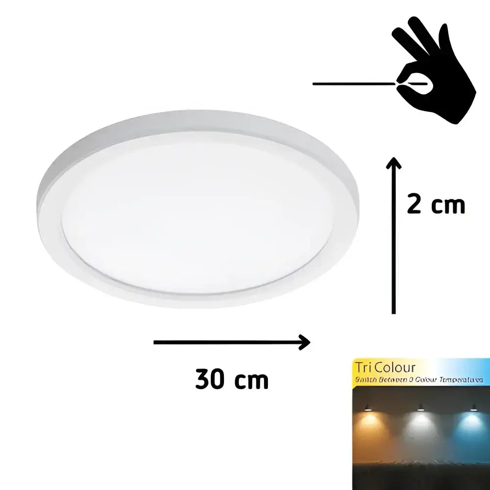 Green Earth Lighting Australia Oyster light DELGADŌ 24W WHITE TRI-COLOUR DIMMABLE ULTRA THIN OYSTER DELGADŌ24W