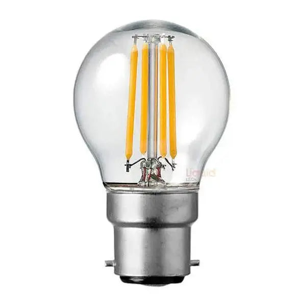 5.5W Dimmable Fancy Round LED Bulb B22 Clear in Warm White
