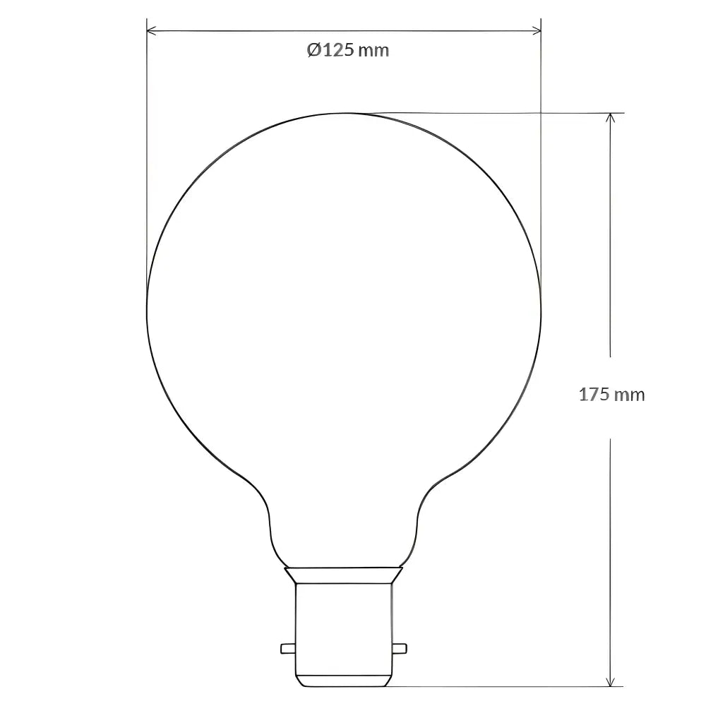 LiquidLEDs Lighting Globe Bulbs 12W G125 Clear Dimmable LED Light Globe (B22) in Warm White F1222-G125-C-30K