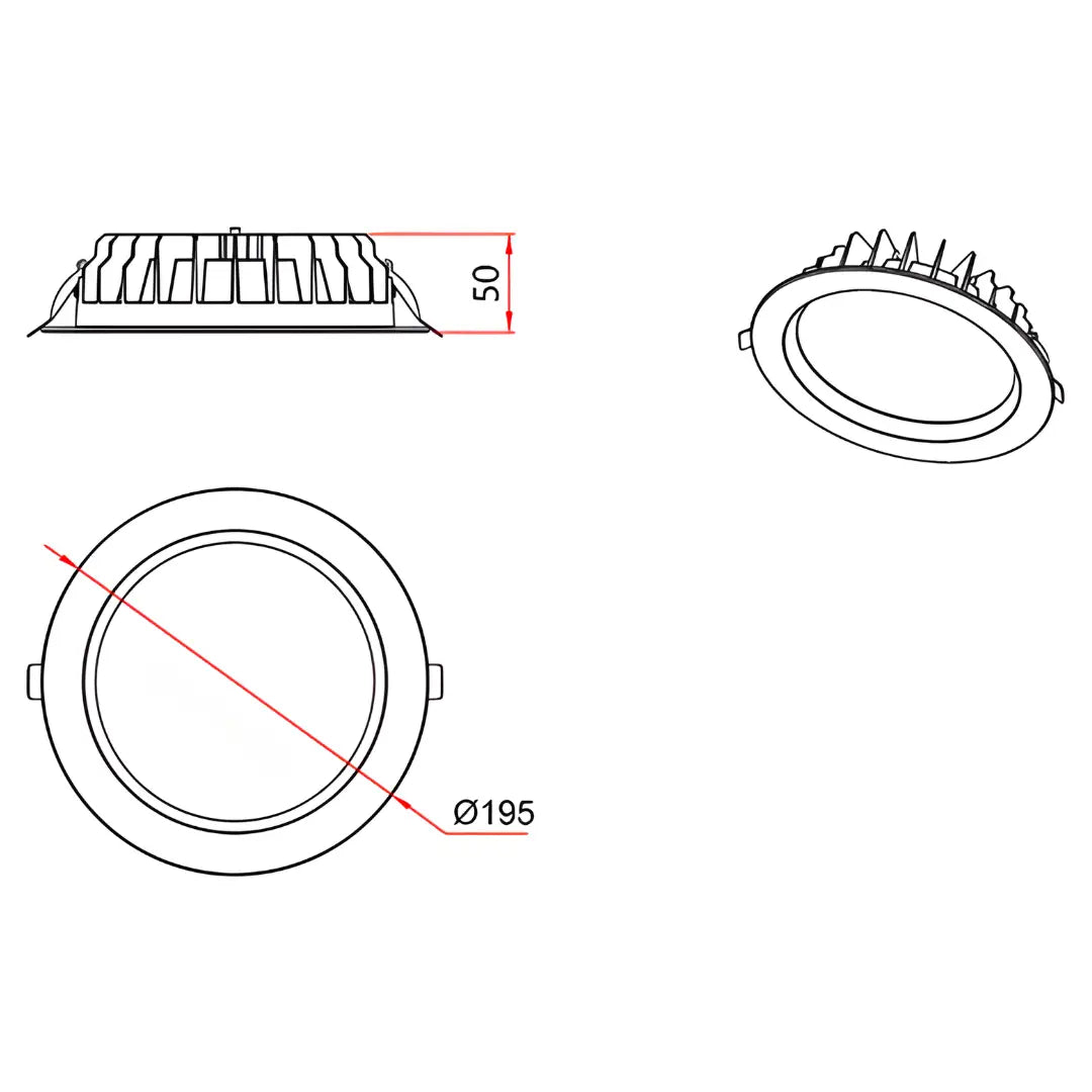 Dl2005 20w Cob Tri-colour Dimmable Led Downlight